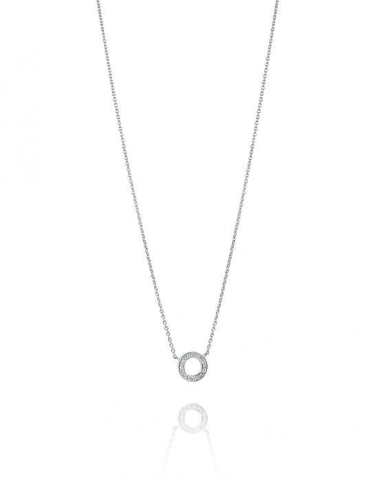 Circle Of Love Collane Oro bianco 42-45 cm nel gruppo Collane / Collane di diamanti presso SCANDINAVIAN JEWELRY DESIGN (10-102-02001-4245)