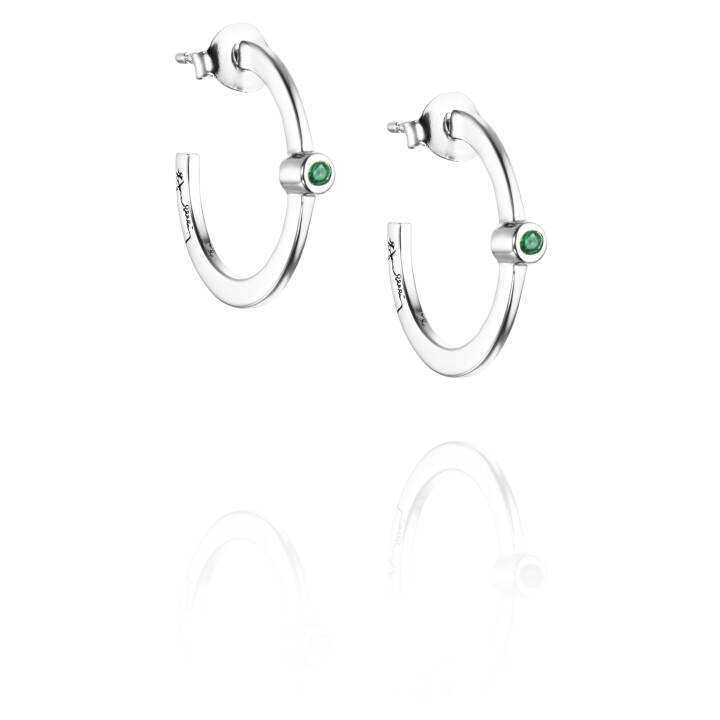 Micro Blink Hoops - Green Emerald Orecchino Argento nel gruppo Orecchini / Orecchini d'argento presso SCANDINAVIAN JEWELRY DESIGN (12-100-01895-0000)