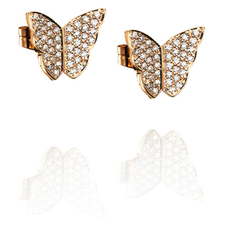 Little Miss Butterfly & Stars Orecchino Oro nel gruppo Orecchini / Orecchini di diamanti presso SCANDINAVIAN JEWELRY DESIGN (12-101-01012-0000)