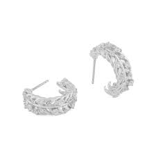 Vega stone oval ear Silver clear nel gruppo Orecchini / Orecchini d'argento presso SCANDINAVIAN JEWELRY DESIGN (1313-7200-012)