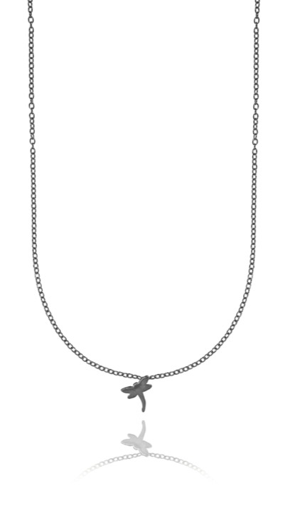Dragonfly Collane Black 40-45 cm nel gruppo Collane / Collane d'argento presso SCANDINAVIAN JEWELRY DESIGN (1422140005)