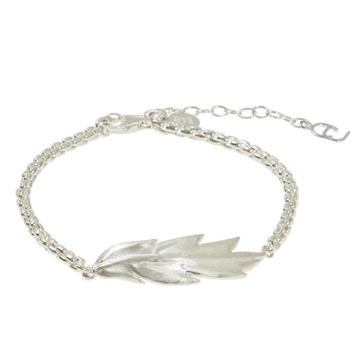Feather/Leaf chain brace Bracciali Argento nel gruppo Bracciali / Bracciali d'argento presso SCANDINAVIAN JEWELRY DESIGN (1524311001)