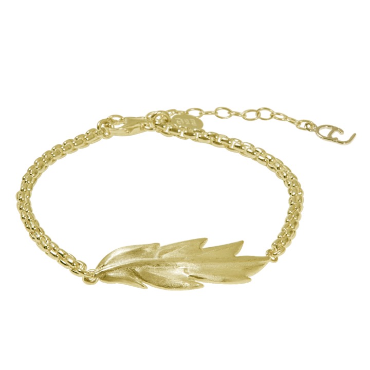 Feather/Leaf chain brace Bracciali Oro nel gruppo Bracciali / Bracciali d'oro presso SCANDINAVIAN JEWELRY DESIGN (1524321001)