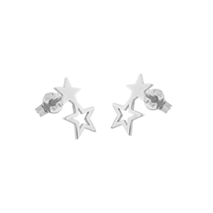 Double star Orecchino Argento nel gruppo Orecchini / Orecchini d'argento presso SCANDINAVIAN JEWELRY DESIGN (1711411001)