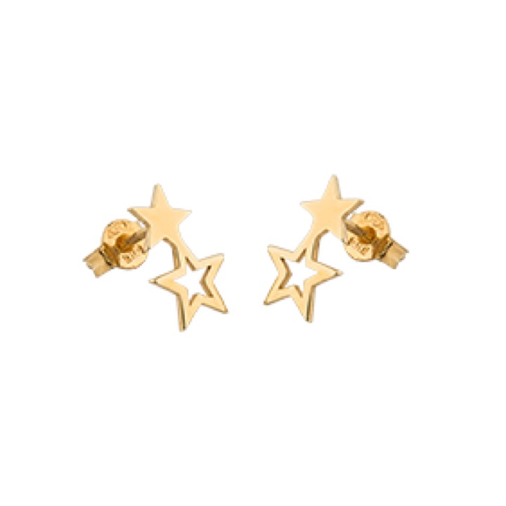 Double star Orecchino Oro nel gruppo Orecchini / Orecchini d'oro presso SCANDINAVIAN JEWELRY DESIGN (1711421001)