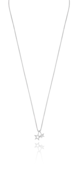 Double star pendant Collane Argento 42-47 cm nel gruppo Collane / Collane d'argento presso SCANDINAVIAN JEWELRY DESIGN (1712111001)