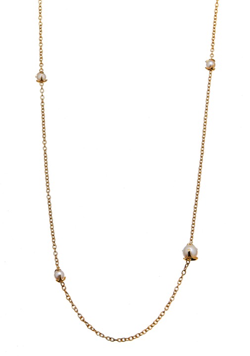 Pearl long chain Collane Oro 90+5 cm nel gruppo Collane / Collane d'oro presso SCANDINAVIAN JEWELRY DESIGN (1814222001)