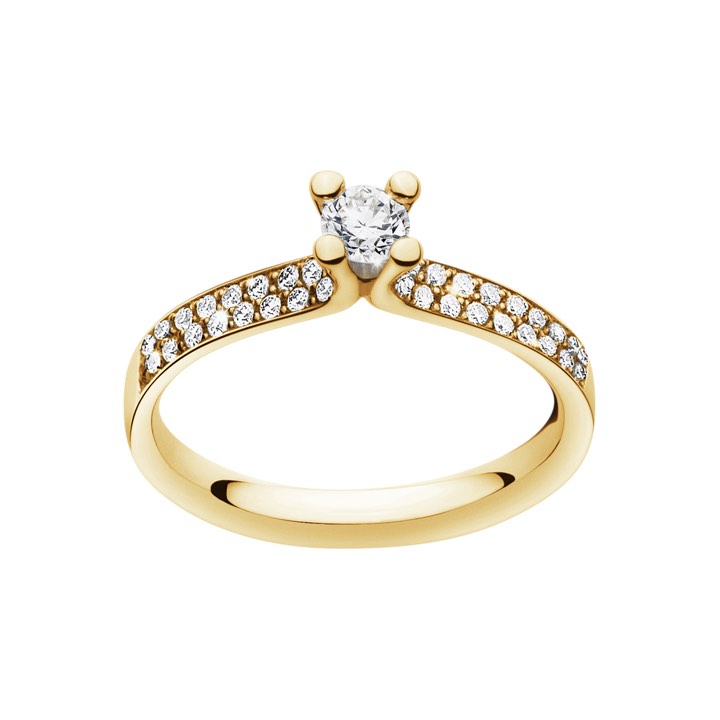 MAGIC SOLITAIRE Anello Diamante PAVÉ 0.33 ct Oro nel gruppo Anelli / Anelli di fidanzamento e fedi presso SCANDINAVIAN JEWELRY DESIGN (20000459)