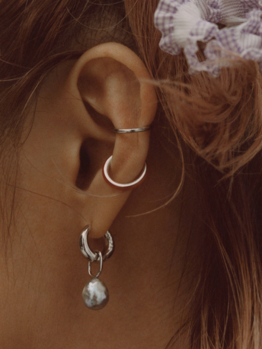 Twin Mini Ear Cuff Silver nel gruppo Orecchini / Orecchini d'argento presso SCANDINAVIAN JEWELRY DESIGN (200113)