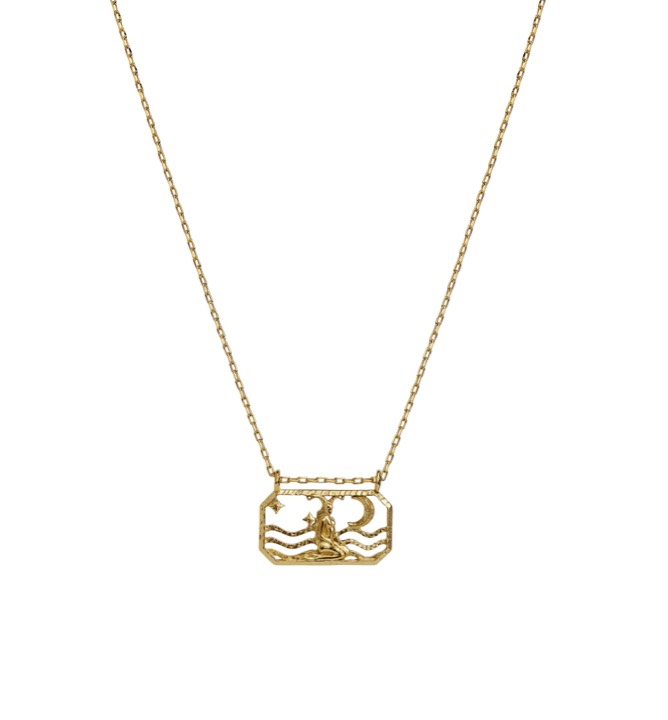 Zodiac stenbocken Collane (Oro) 45 cm nel gruppo Collane / Collane d'oro presso SCANDINAVIAN JEWELRY DESIGN (2583a)