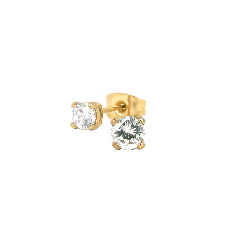 IDA 4 mm Orecchini Oro/Cristallo nel gruppo Orecchini / Orecchini d'oro presso SCANDINAVIAN JEWELRY DESIGN (351475)