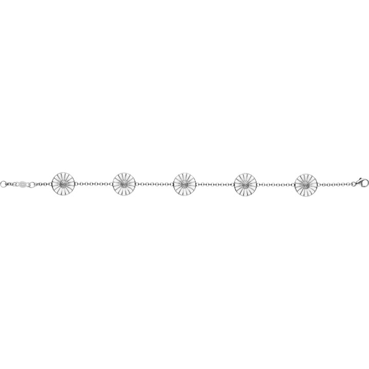 DAISY Bracciali Argento RH WHITE ENAMEL 5X11 MM DAISY 18.5 cm nel gruppo Bracciali / Bracciali d'argento presso SCANDINAVIAN JEWELRY DESIGN (3530911)