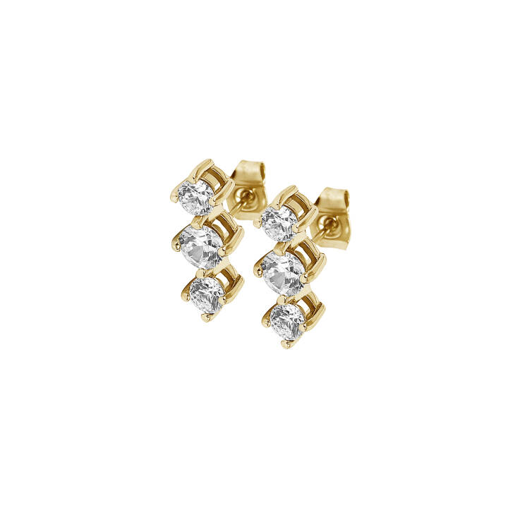 IDA Tripple Orecchini Oro/Cristallo nel gruppo Orecchini / Orecchini d'oro presso SCANDINAVIAN JEWELRY DESIGN (370353)