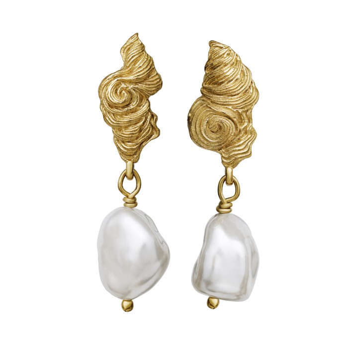 Frigg Orecchino (Oro) nel gruppo Orecchini / Orecchini di perle presso SCANDINAVIAN JEWELRY DESIGN (9698a)