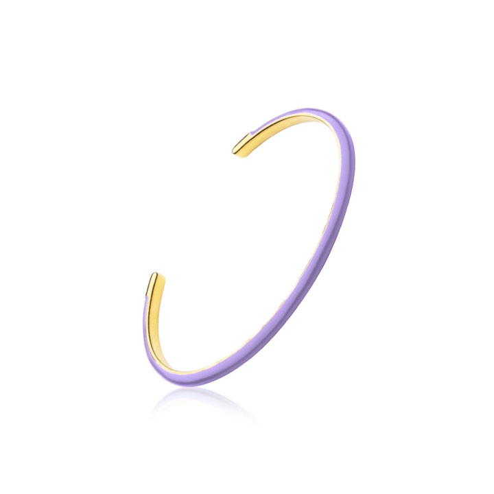 Enamel cuff purple (Oro) nel gruppo Bracciali / Braccialetti presso SCANDINAVIAN JEWELRY DESIGN (B2205GEPU-OS)