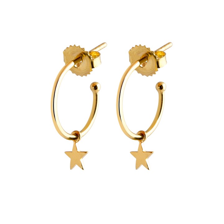 Mini Hoops Orecchino Star (Oro) nel gruppo Orecchini / Orecchini d'oro presso SCANDINAVIAN JEWELRY DESIGN (E1643GPS0-OS)