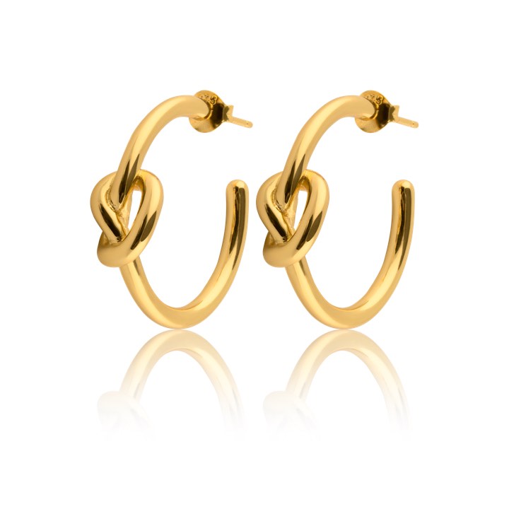 Knot Hoops Orecchino (Oro) nel gruppo Orecchini / Orecchini d'oro presso SCANDINAVIAN JEWELRY DESIGN (E1720GPS0-OS)