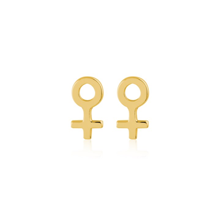 Woman Symbol Studs Orecchino (Oro) nel gruppo Orecchini / Orecchini d'oro presso SCANDINAVIAN JEWELRY DESIGN (E2084GPS0-OS)