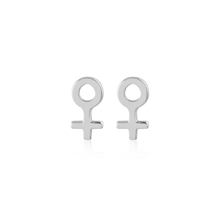 Woman Symbol Studs Orecchino (Argento) nel gruppo Orecchini / Orecchini d'argento presso SCANDINAVIAN JEWELRY DESIGN (E2084RHS0-OS)