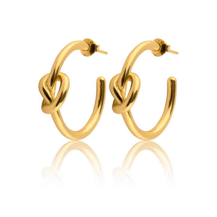 Knot Mini Hoops Orecchino (Oro) nel gruppo Orecchini / Orecchini d'oro presso SCANDINAVIAN JEWELRY DESIGN (E2104GPS0-OS)