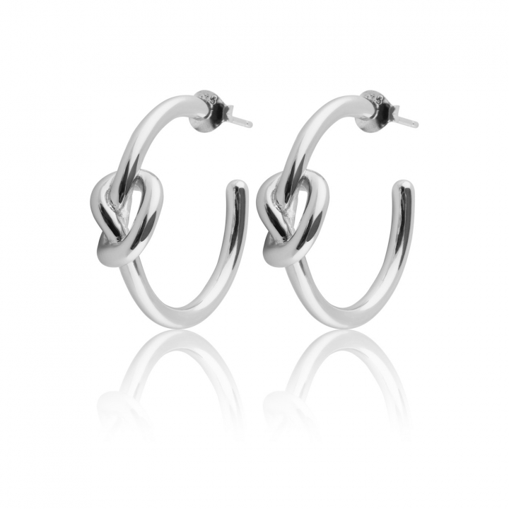 Knot Mini Hoops Orecchino (Argento) nel gruppo Orecchini / Orecchini d'argento presso SCANDINAVIAN JEWELRY DESIGN (E2104RHS0-OS)