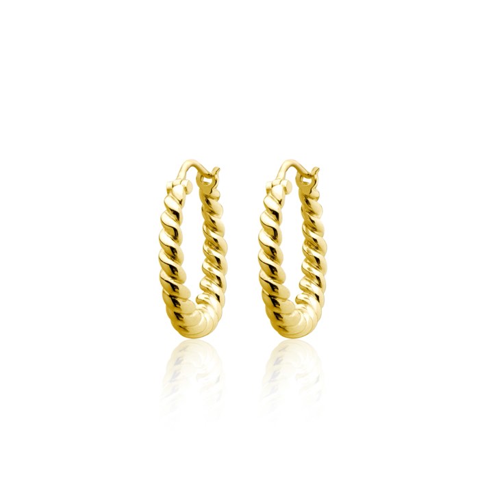 Twisted Mini Hoops Orecchino (Oro) nel gruppo Orecchini / Orecchini d'oro presso SCANDINAVIAN JEWELRY DESIGN (E2112GPS0-OS)