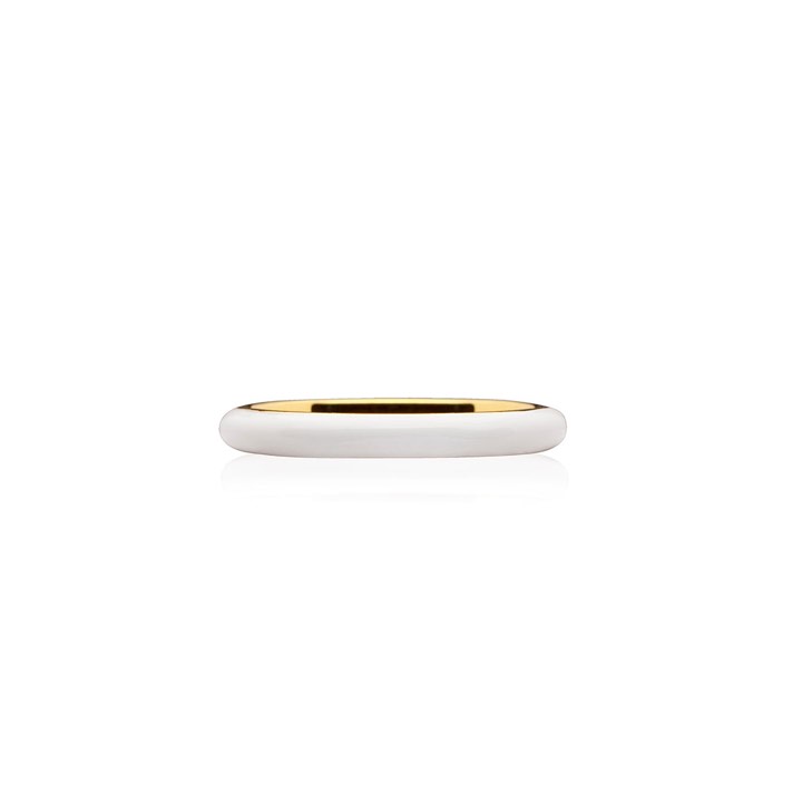 Enamel thin Anello white (Oro) nel gruppo Anelli / Anelli d'oro presso SCANDINAVIAN JEWELRY DESIGN (R2140GPEW)