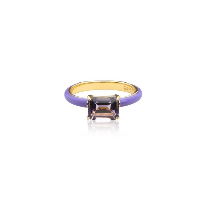 Iris enamel Anello purple (Oro) nel gruppo Anelli / Anelli d'oro presso SCANDINAVIAN JEWELRY DESIGN (R2141GEAB)