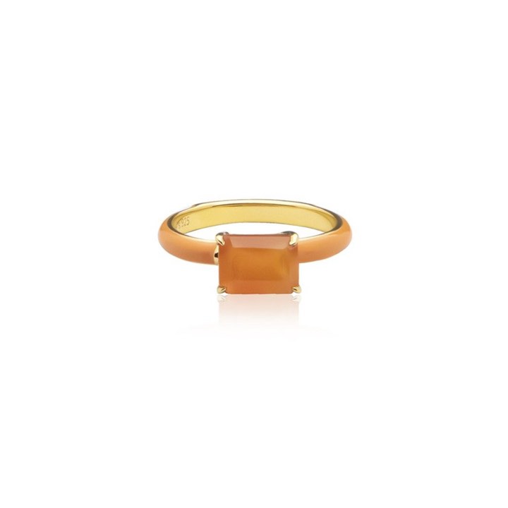 Iris enamel Anello orange (Oro) nel gruppo Anelli / Anelli d'oro presso SCANDINAVIAN JEWELRY DESIGN (R2141GEOC)