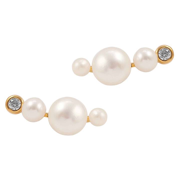 Agnes croissant Orecchini Oro nel gruppo Orecchini / Orecchini di perle presso SCANDINAVIAN JEWELRY DESIGN (S08220G)