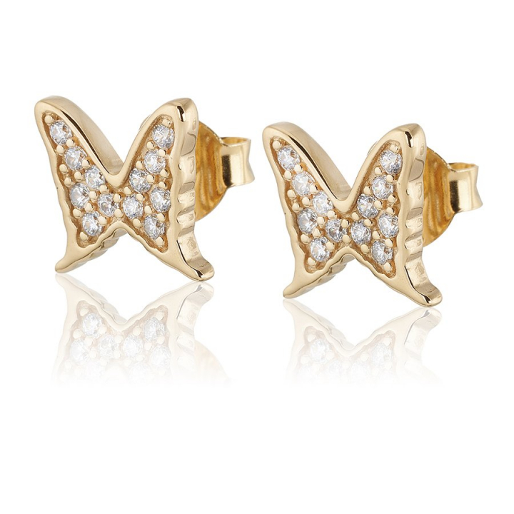 Petite papillion sparkling Earrings Gold nel gruppo Orecchini / Orecchini d'oro presso SCANDINAVIAN JEWELRY DESIGN (gp127)