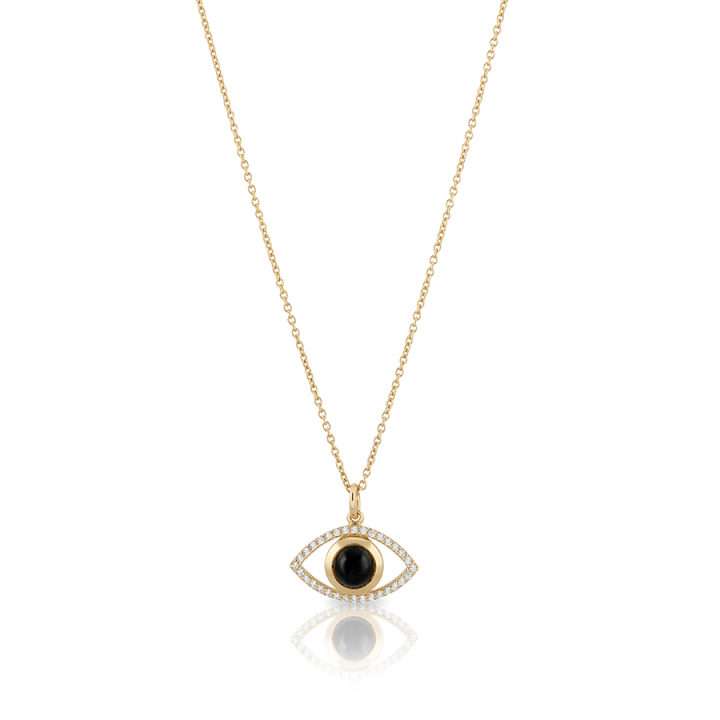 Devine eye Necklace - L (42+3cm) Gold nel gruppo Collane / Collane d'oro presso SCANDINAVIAN JEWELRY DESIGN (gp54)