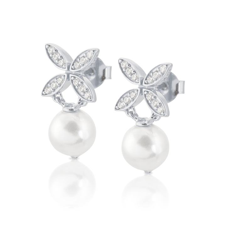 Ellipse mini pearl Earrings Silver nel gruppo Orecchini / Orecchini d'argento presso SCANDINAVIAN JEWELRY DESIGN (s244CG)