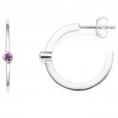 Micro Blink Hoops - Pink Sapphire Orecchino Argento