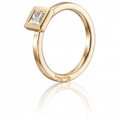 Princess Wedding Thin 0.40 ct Diamante Anello Oro