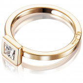 Princess Wedding Thin 0.40 ct Diamante Anello Oro