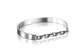 Chain Chain Cuff - Black Bracelet Argento