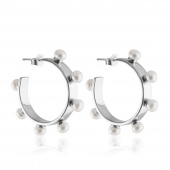 Funky Pearl Hoops Orecchino (Argento)